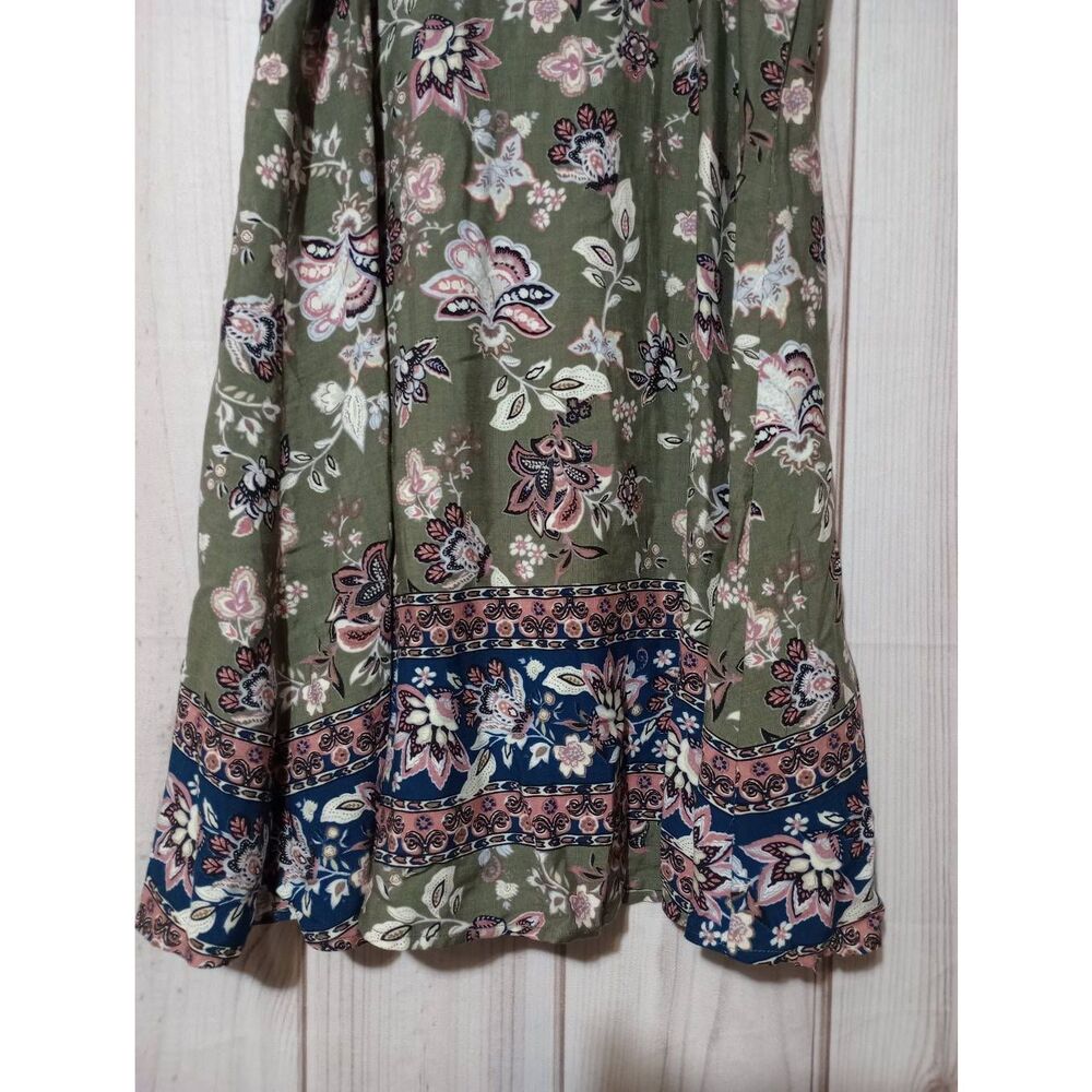 Blue‎ Rain Olive Green Floral Halter Keyhole Mini Dress Womens Small 26Q207TL5D - Picture 5 of 8